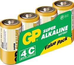 GP Super Alkaline C-batteri,  14A/LR14 4-pakk (151036)
