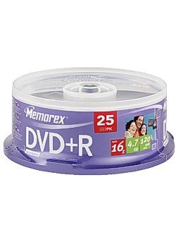 MEMOREX Professional DVD+R 4.7GB (16x), 25Pack Spindle Uden copydan afgift (864111-25)