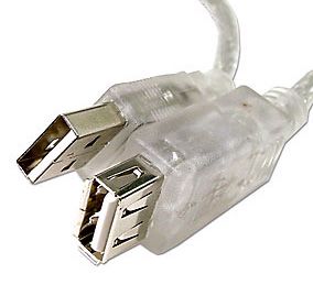 AIC USB 2.0 Kabel A-A -  5,0 m skjøt A-A USB Skjøtekabel Transparent (USBAA5M)
