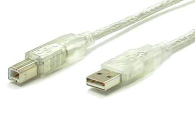 AIC USB 2.0 Kabel A-B -  3,0 m A-B USB Kabel Tansparent (USBAB3M)