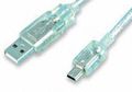 AIC USB 2.0 Kabel A-MiniB -  5,0 m A-MiniB USB Kabel Transparent