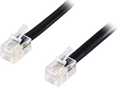 DELTACO Modular cable 4P4C (RJ9 / RJ10 / RJ22) 5m, black (DEL-156B)