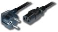 AIC Strømkabel Apparat C13 -  3,0 m Sort 3-pol SCHUKO-C13 1,0mm²