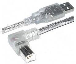 1MAG USB 2.0-kabel  A - B  90° Right  Transparent  2,0m (USB-II-2R)