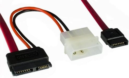 1MAG S-ATA- kabel + Srøm  Slimline   0,3m (S-ATA-SL-30)