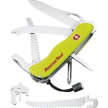 VICTORINOX Rescue Tool, vågig enhandskniv med fodral, 111mm (0.8623.MWN)