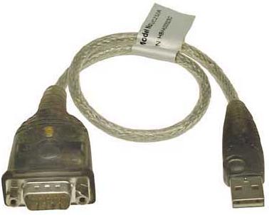 DELTACO Adapter USB ->Seriell,  RS232 DB9 hane, 0,35m (UC-232A9)