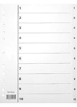 OEM Register A4 PP 1-10 m/ indeksark hvit (94322)