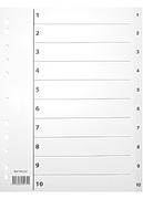 OEM Register A4 PP 1-10 m/indeksark hvit