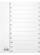 OEM Register A4 PP 1-12 m/indeksark hvit