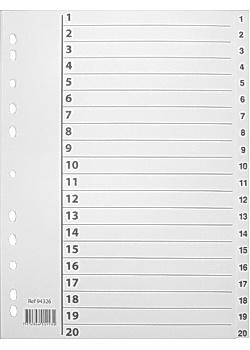 OEM Register A4 PP 1-20 m/ indeksark hvit (94326)