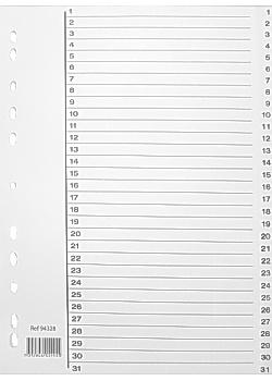 OEM Register A4 PP 1-31 m/ indeksark hvit (94328)