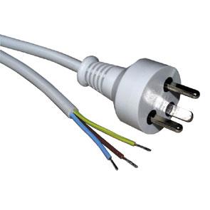 ROLINE Power Cable Open End. K-IT Plug. White 3.0m (30179007)