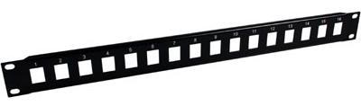 DELTACO Patchpanel,  16-port, utan kontaktdon (PAN-100)