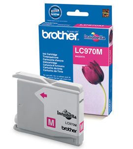 BROTHER LC970M Magenta Ink Cartridge - Single Blister Pack. Prints 300 pages. IN (LC970MBPDR)