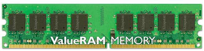 KINGSTON ValueR. DDR2 PC5300 1024MB CL5, Unbuf., 1.8V, 128Meg x 72, 240pin, ECC (KVR667D2E5/1G)