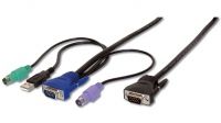 DIGITUS KVM-Kabel D-Sub15 -> PS/ 2+USB+D-Sub15 St/St 3.00m (AK 82002)