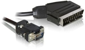 DELOCK Kabel Video Scart -&gt; VGA (schwarz) (65028)