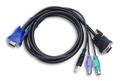 LONGSHINE 4-in-1 KVM Kabel (2x PS2/USB+V F-FEEDS