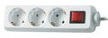 REV Socket line    3-fold 1,4 m white with switch