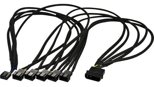 AKASA DELTACO Akasa 4-pin PWM (F) to 5x 4-pin PWM (M) Splitter | Adaptor | 0.9m (AK-0006)