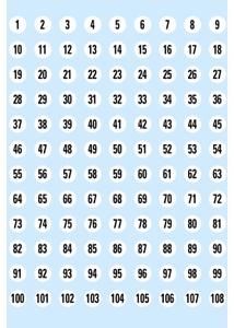 HERMA Etiketter HERMA Vario Tal 1-540 sort/hvid 8mm (4128*10)