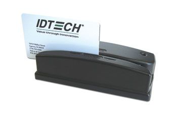 IDTECH ID Tech Omni Reader, Black, Magnetic & Visible Red Bar Code,  USB Keyboard Interface,  Track 1+2+3 (WCR3237-633U)