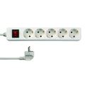REV Socket line    5-fold 3,0 m with switch   white