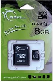 G.SKILL microSDHC 8 GB (Class 6, inkl. Adapter, schwarz) (FF-TSDG8GA-C6)