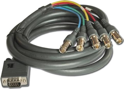 KRAMER VGA-Cable C-GM/ 5BF-1 VGA Adapter Cable 15P. D-Sub. St./ 5x BNC coupling (92-4105001)