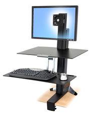 ERGOTRON n WorkFit-S Single HD with Worksurface+ - Stand (tray, desk clamp mount, pivot, column) for LCD display / keyboard / mouse - screen size: up to 30" (33-351-200)