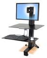 WorkFit-S Single HD Workstation Standing desk converter rectangular aluminium powder-coated steel high-grade plastic black