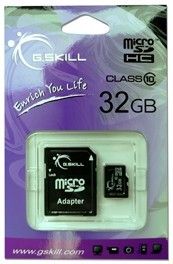 G.SKILL microSDHC 32 GB (Class 10, inkl. Adapter, schwarz) (FF-TSDG32GA-C10)