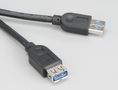 AKASA USB 3.0 kaapeli, USB A uros - A naaras, 1,5m, musta