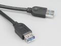 AKASA USB-Förlängningskabel 1.5m USB-A USB-A Svart