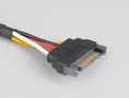 AKASA SATA Power Cable Extension - 30cm, Cable sleeved