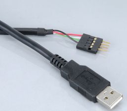 AKASA USB-kabel for at tilslutte interne enheder eksternt, IDC5 4-pin han - USB Typ A han, 0,4m (EXUSBIE-40)