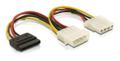 DELOCK Stromkabel SATA 15pin -> 2x Molex 4pin St/S