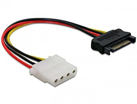 DELOCK Stromkabel SATA 15pin -> Molex 4pin St/Bu (60115)