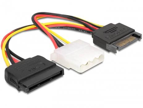 DELOCK Y-Stromkabel SATA 15pin -> 4pin+SATA 15pin (65235)