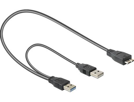 DELOCK USB-Kabel Y-Anschl USB3.0 Typ A -> Micro B (82909)