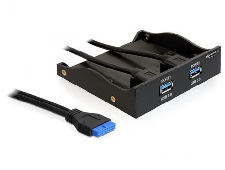 DELOCK ''FrontPanel 2x USB3.0 fÃ¼r 3,5 oder 5,25''' (61896)