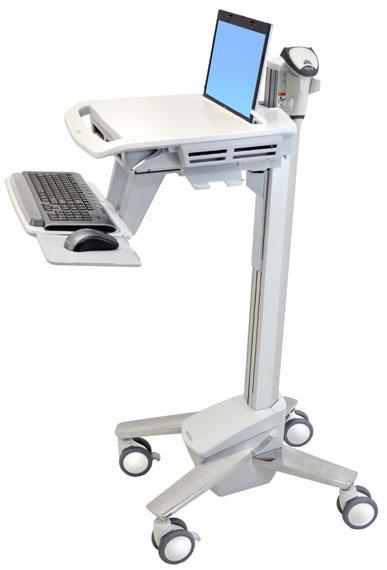 Ergotron - StyleView sv40 vogn - Patented Constant Force Technology - for bærbar / tastatur / mus / strekkodeskanner - lett arbeid - grå, hvit, polert aluminium