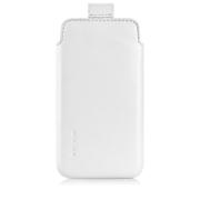 Belkin Verve Pull 049 - Eske for mobiltelefon - polyuretanlær - hvit - for Apple iPhone 4, 4S