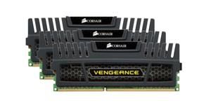 CORSAIR Vengeance™ DDR3 1600MHz 12GB CL8 Kit w/3x 4GB XMS3 modules, CL9-9-9-24,  1.5V, Vengeance Heatspreader,  240 pin (CMZ12GX3M3A1600C9)