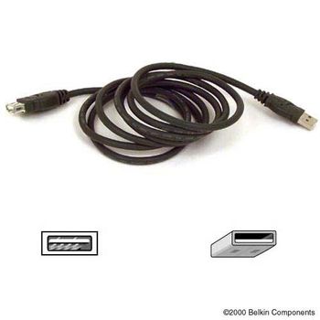 BELKIN Pro Series USB-Förlängningskabel 1.8m 4-stifts USB typ A Hane 4-stifts USB typ A Hona (F3U134B06)