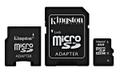 KINGSTON microSDHC Card 4GB, Class4, with adapter to miniSD and SD-card