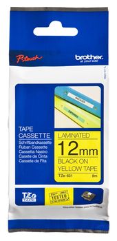 BROTHER TZe tape 12mmx8m black/ yellow (TZE-631)