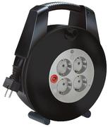 BRENNENSTUHL kabelrulle 4xCEE 7/4, 1xCEE 7/7, IP 44,afbryder, 15m,sort