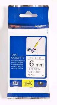 BROTHER Tape/6mm black on white f P-Touch (TZEFX211)